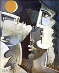 Geoffrey Key - Three Heads with Moon