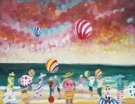Ben Kelly - A Pink Man With Beach Balls, St Ives