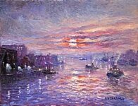 Reg Gardner - Sunset With Tugs