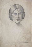 L.S. Lowry - Head of a Woman with Side Buns