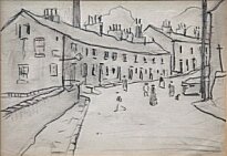 L.S. Lowry - Street Scene With Figures