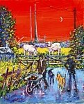 Phil George - Emley Moor Mast and 2 Cows - Study