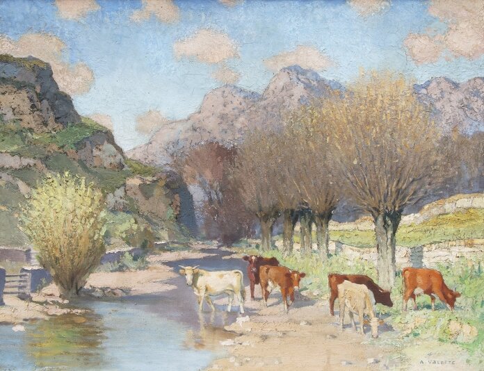 Adolphe Valette - Vaches, Rivieres et Saules (Cows, River and Willows)