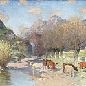 Adolphe Valette - Vaches, Rivieres et Saules (Cows, River and Willows)