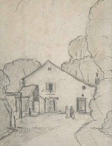 L.S. Lowry - Cottage on Roe Green