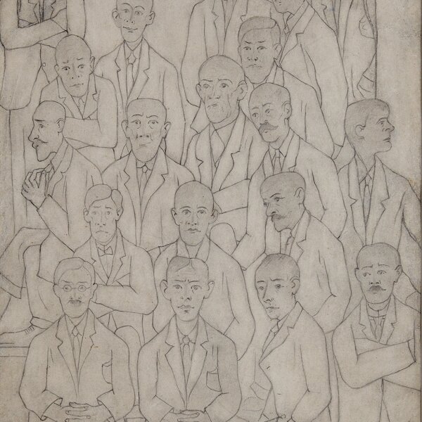 L.S. Lowry - Men at a Meeting
