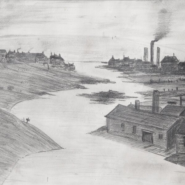 L.S. Lowry - River Irwell From The Adelphi