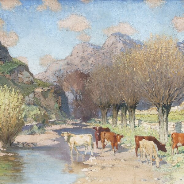 Adolphe Valette - Vaches, Rivieres et Saules (Cows, River and Willows)